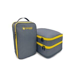 BIAGGI Double Deck Compression Cube + Shoe Cube Combo Travel Bags NEW